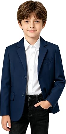 Toddler Kids Boys Blazer Slim Suit Coat Formal Classic Suits Casual Dresswear Royal Blue Sport Coat Business Jacket for Boy
