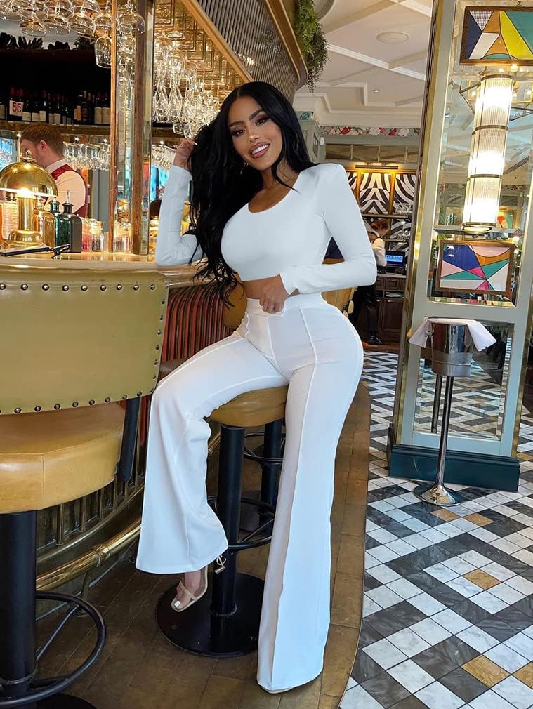 XXTAXN Women's Sexy Bodycon Basic Scoop Neck Long Sleeve Slim Solid Color Crop Top - Image 3