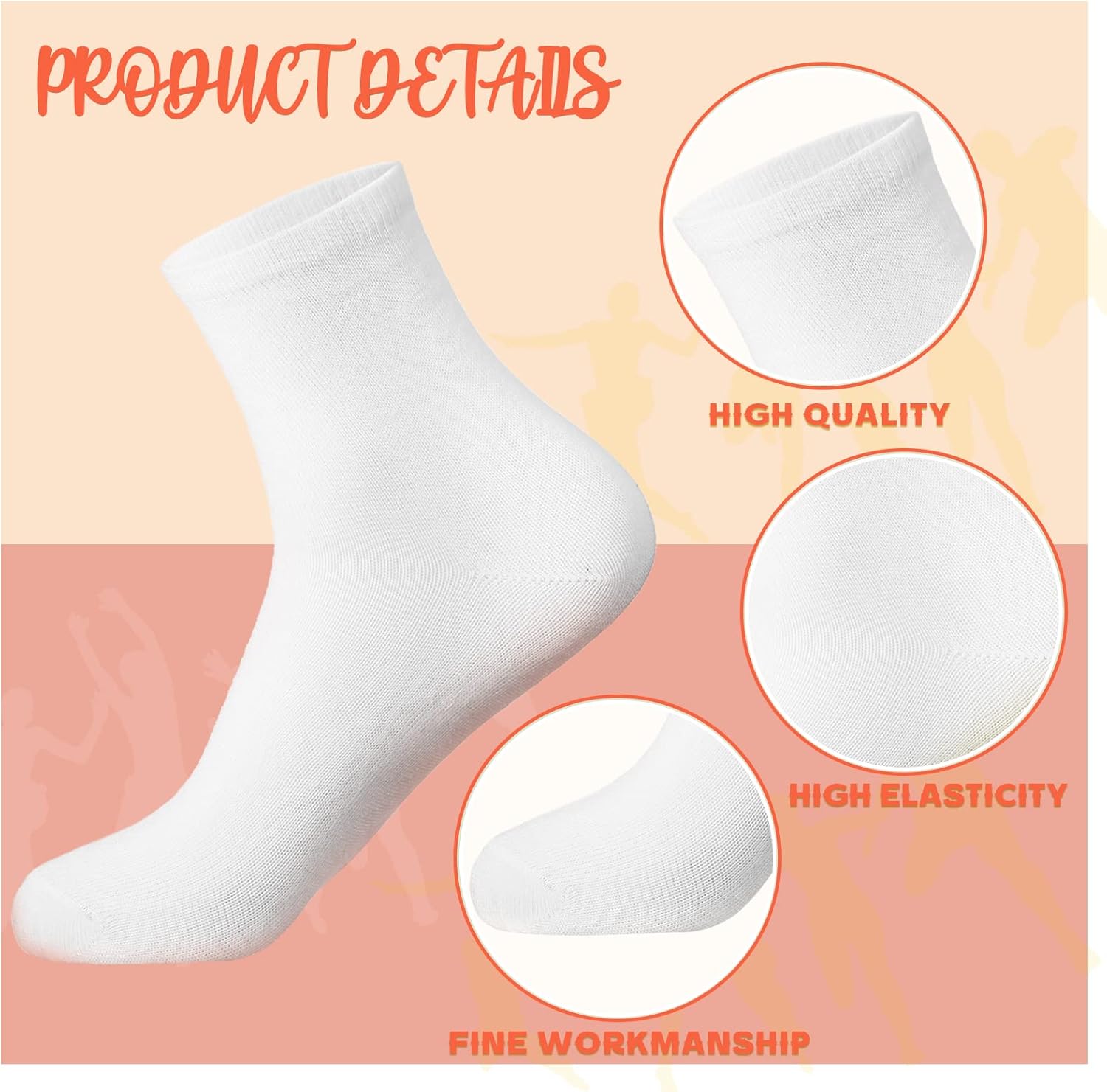 Tigeen 72 Pairs Quarter Ankle Sock Sport Ankle Socks Bulk Adult Unisex Cotton Sock Casual Quarter Socks for Men Women - Image 3