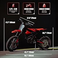 Vista 8 de IN10 Pro - Motocicleta eléctrica de motocross, motor de tracción media de 5500 picos, bicicleta eléctrica de velocidad máxima de 50 mph, 60 V 27 AH