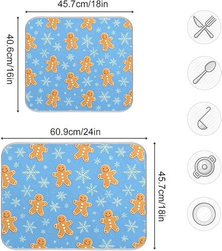 Vista 226 de Tapete de secado de platos de mariposas botánicas para encimera de cocina, almohadilla de secado de microfibra absorbente, grande, 18 x 24 pulgadas