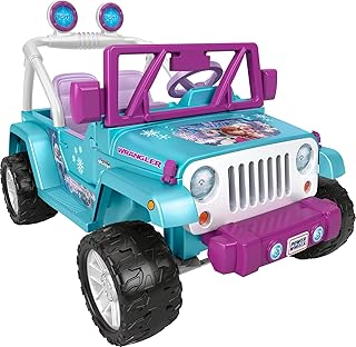 Power Wheels Disney Frozen Jeep Wrangler Ride-On Battery Powered Vehicle with Music Sounds & Storage, Preschool Kids Ages ...