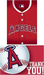 Angels Invitation & Thank You Card Set (3.88" x 5.63") - Premium Multicolor Cardstock & Eye-catching Designs, Perfect For Game Day Celebrations & Themed Parties - Pack Of 16