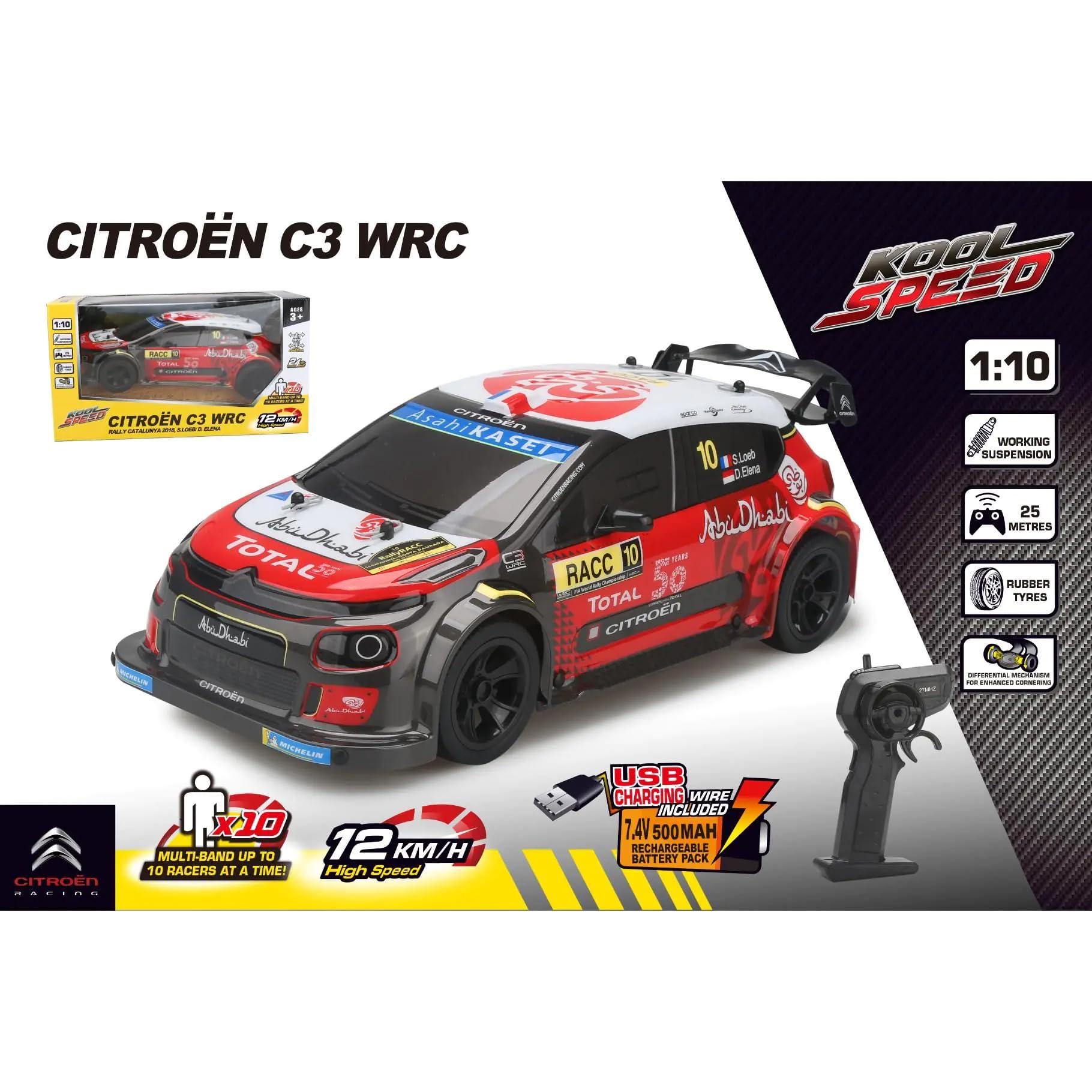 Kool Speed Citroën C3 WRC RC Car 1:10 Remote Controlled Rally