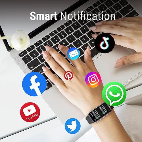 Miniatura 4 de ZURURU Reloj de seguimiento de actividad física con monitor de oxígeno en sangre y frecuencia auditiva, reloj inteligente con seguimiento de