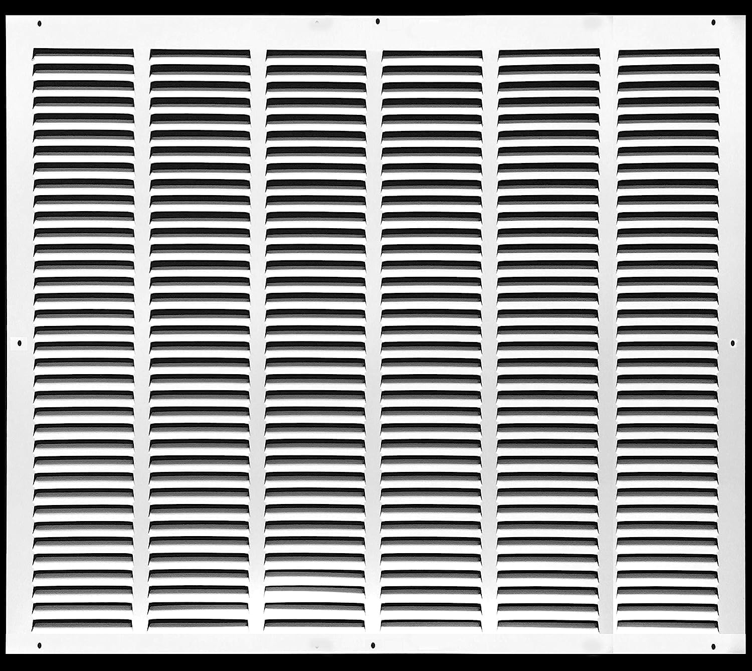 HVAC Premium 28'' x 25'' [Duct Opening] Flat Stamped Steel Return Air Grille - Sidewall and Ceiling - HVAC Vent Duct Cover - White [Outer Dimensions: 29.75''w X 26.75''h]