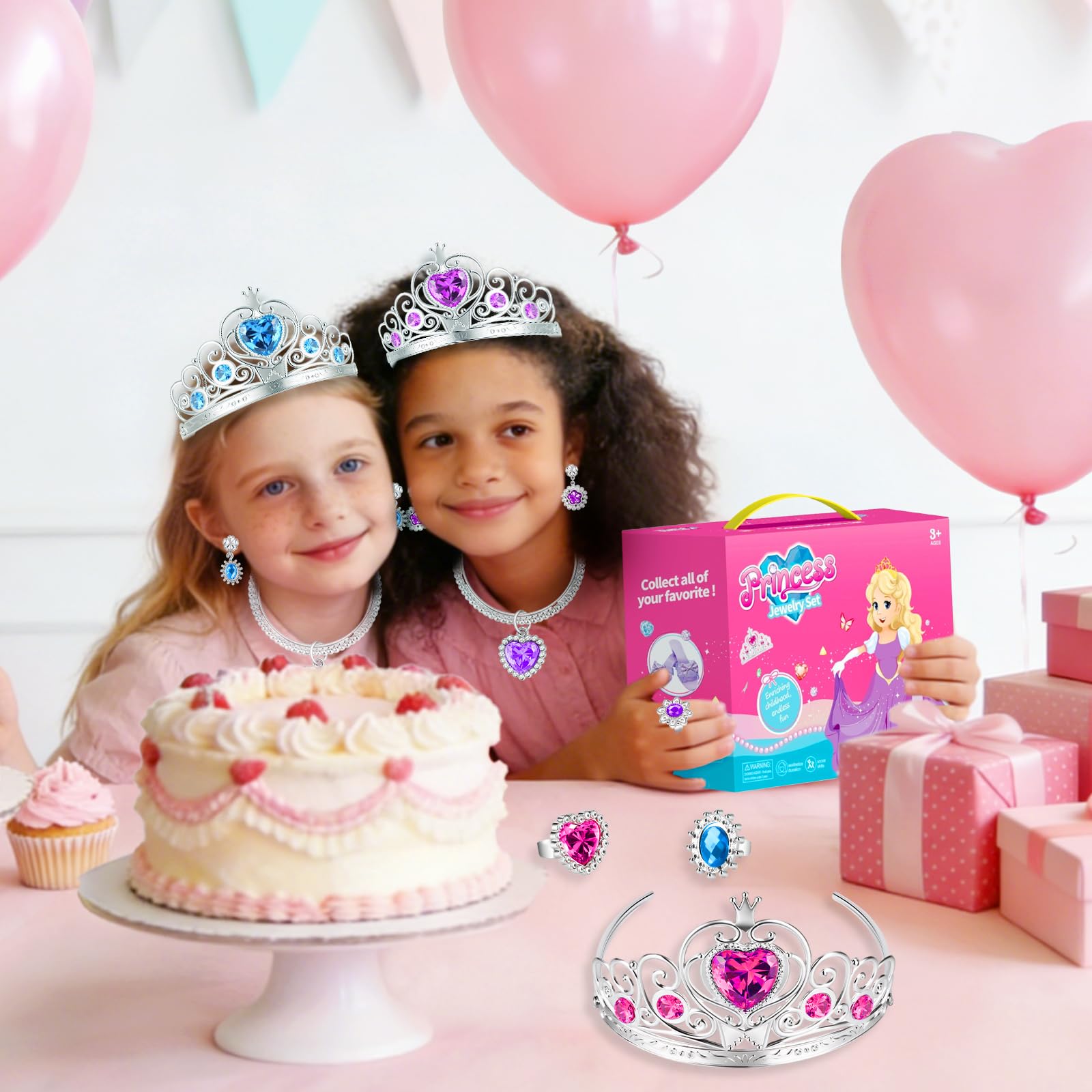 Princesa Zapatos Juguetes para Niñas,Zapatos Princesa Niñas, Princesa Juguetes Niña con 3 Pares de Zapatos, 3 Tutu Niña, Corona, Collar, Regalos Niñas para Navidad Cumpleaños para 3 4 5 6 Años