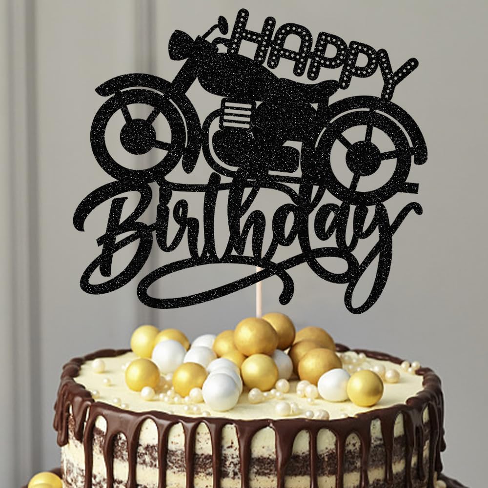 Amazon.co.jp: Dxsdgetue Happy Birthday ケーキトッパー ブラック