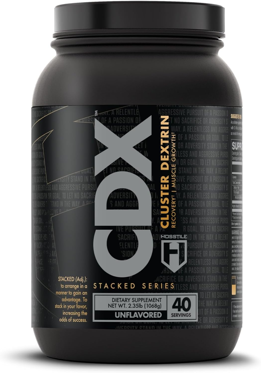HOSSTILE CDX Cluster Dextrin Powder - Highly Branched Cyclic Dextrin HBCD Carb Powder, Carb Supplement for Intra Workout Carbs & Post Workout, Unflavored, 40 Servings
