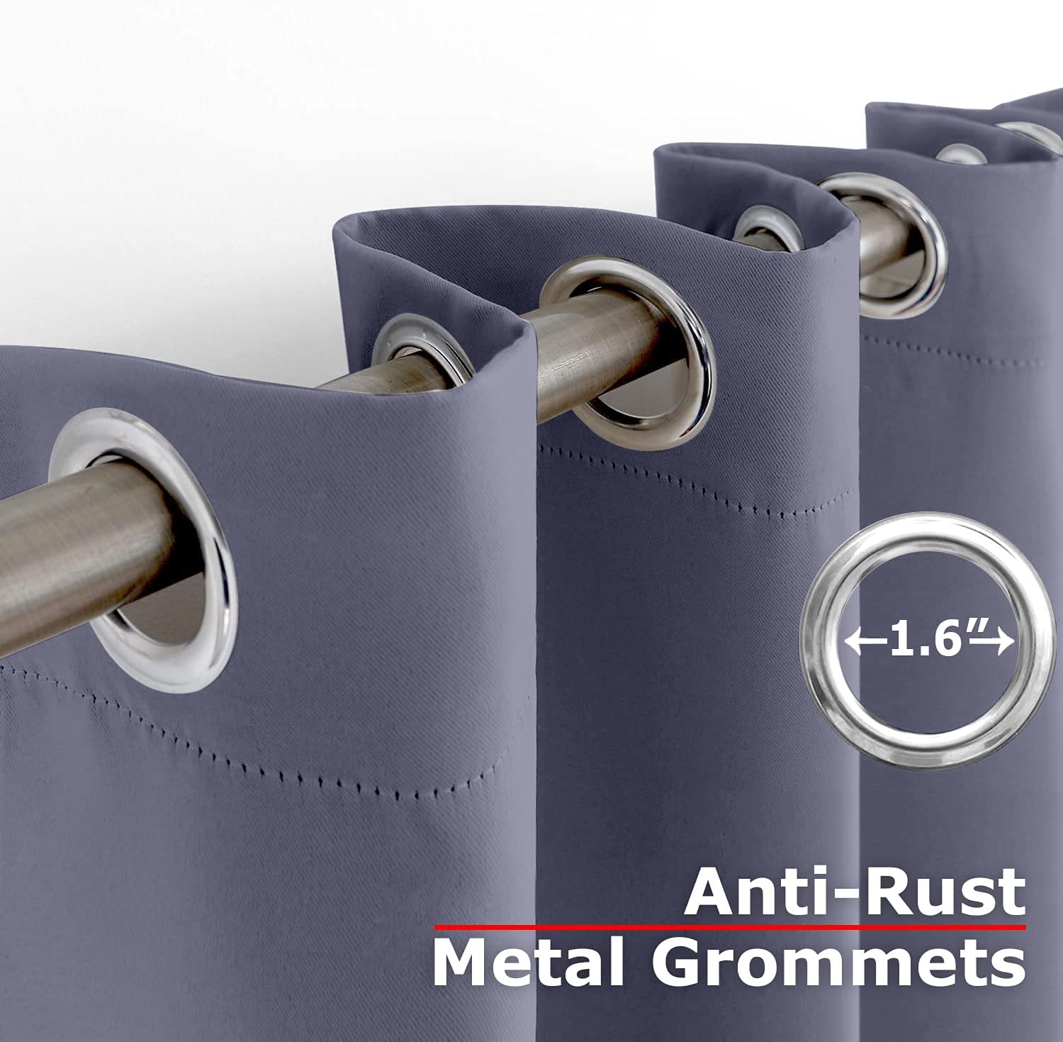 Ample Décor 100% Polyester Blackout Curtains 4 Panel Grommet Thermal Insulated, Noise Reducing - for Bedroom, Living Room, Nursery Room - Light Purple - 46 X 95 Inch