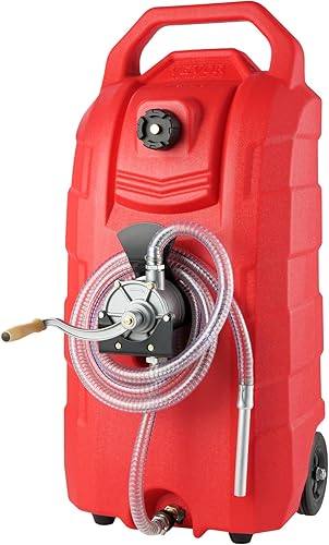 Miniatura 12 de VEVOR Carrito de combustible de 16 galones, 7.8 Lmin, contenedor portátil de almacenamiento de gas con ruedas de goma de bomba de mano, tanque de