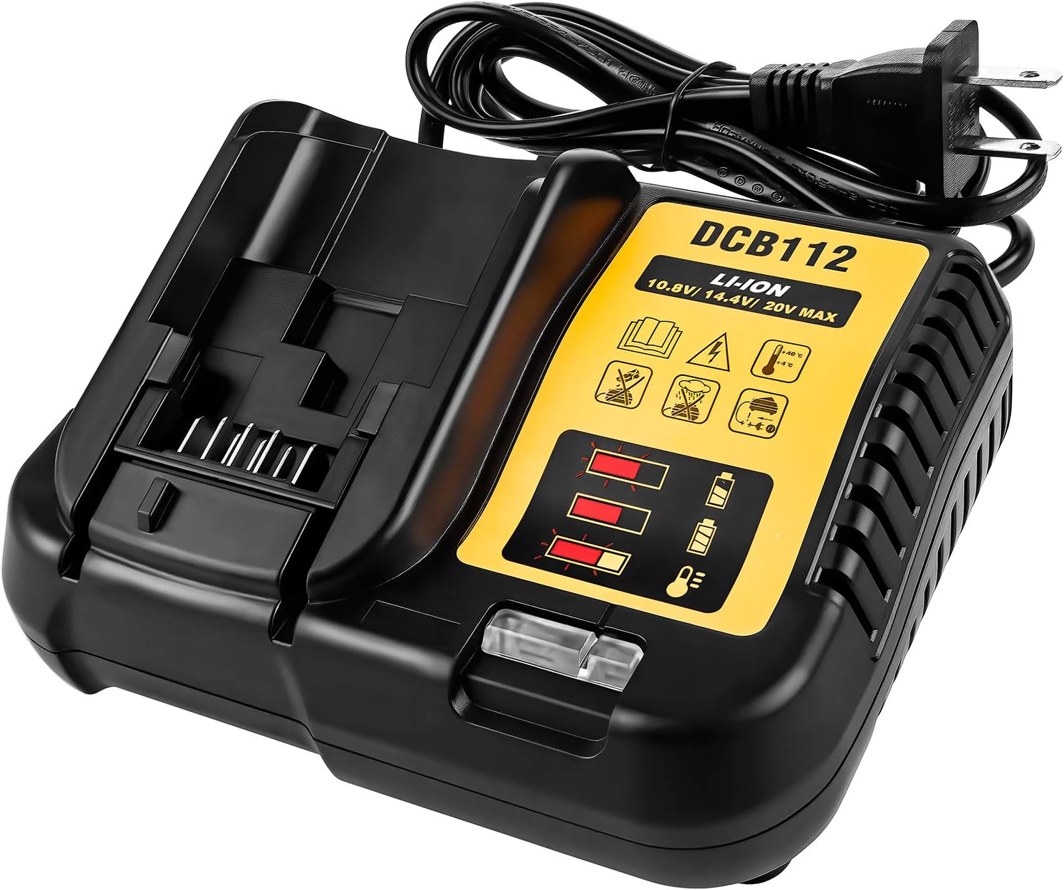 FLAGPOWER DCB112 Battery Charger for Dewalt 12V 20V MAX Lithium Ion Batteries DCB206 DCB205 DCB204 DCB203 DCB201 DCB120 DCB127, Replaces for Dewalt Charger DCB101 DCB105 DCB115 DCB107