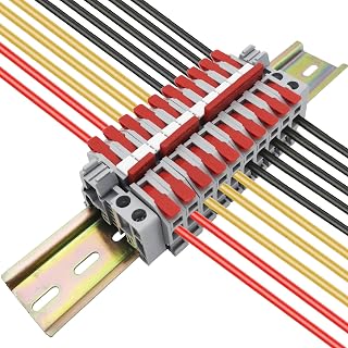CTRICALVER Kit de Borneras DIN, 10 pcs Palanca Tuerca Conectores Electricos (rojo), Kit de Terminales...