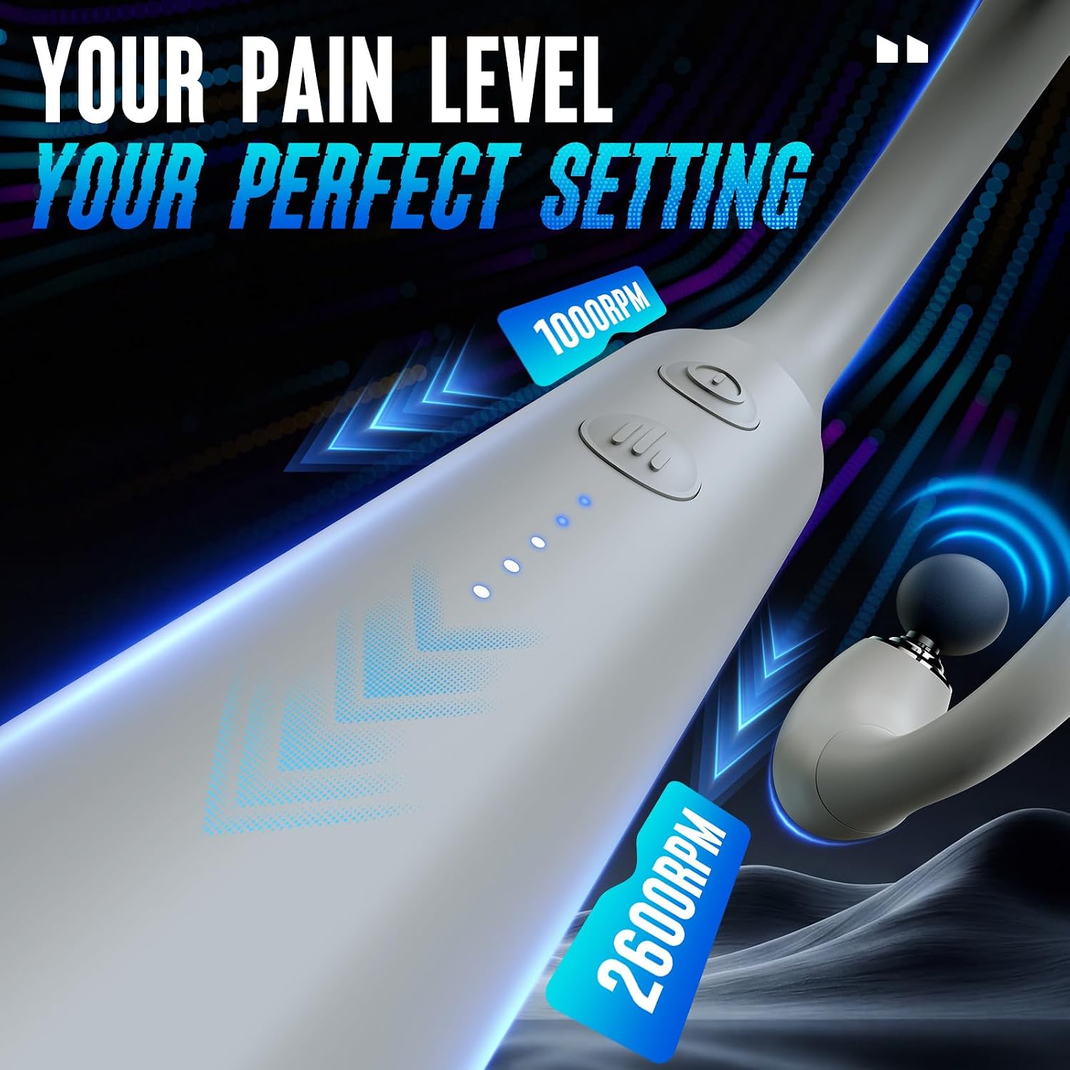 FVZ Massage Gun with Upgraded Extension Handle, 10MM Massage Gun Deep Tissue, Back Massager, Muscles/Neck/Shoulders/Waist/Legs Massager Portable for Pain Relief, Valentines Day Gifts for Him
