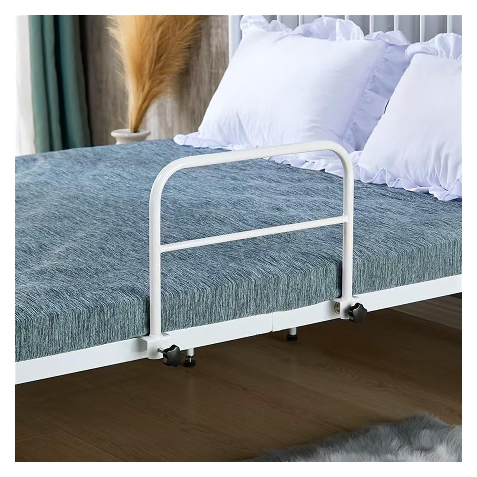 Barandillas de Cama Ajustables for Adultos Mayores, barandilla de Seguridad for Cama, Barra de Soporte, Protector anticaídas, manija de Transferencia.(White,46 * 30cm)