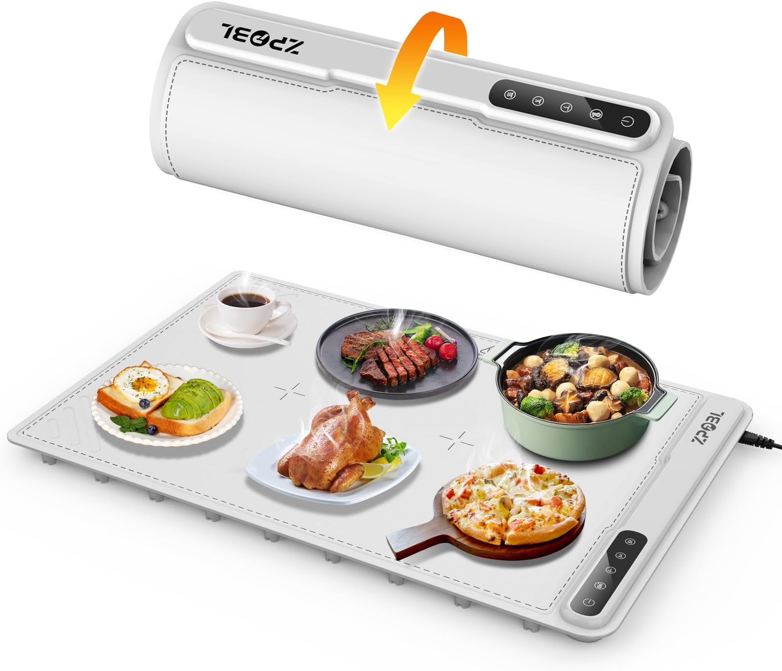 Warming Mat for Food -Electric Food Warming Tray (24"x16"), Rapid Full-Surface Heating, Portable & Rollable Versatile Food Warmer for Countertop, Perfect for Gatherings, Parties &Everyday Use