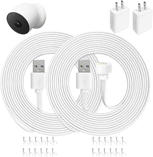 20FT Weatherproof Power Cord for Google Nest Cam (Battery), 2 Pack
