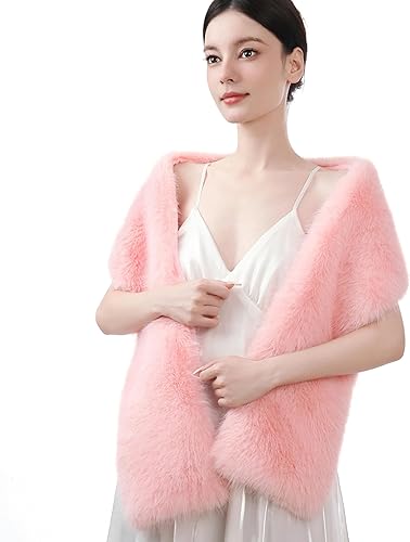 Miniatura 26 de Dikoaina Bufanda de piel sintética de invierno para mujer Blanco