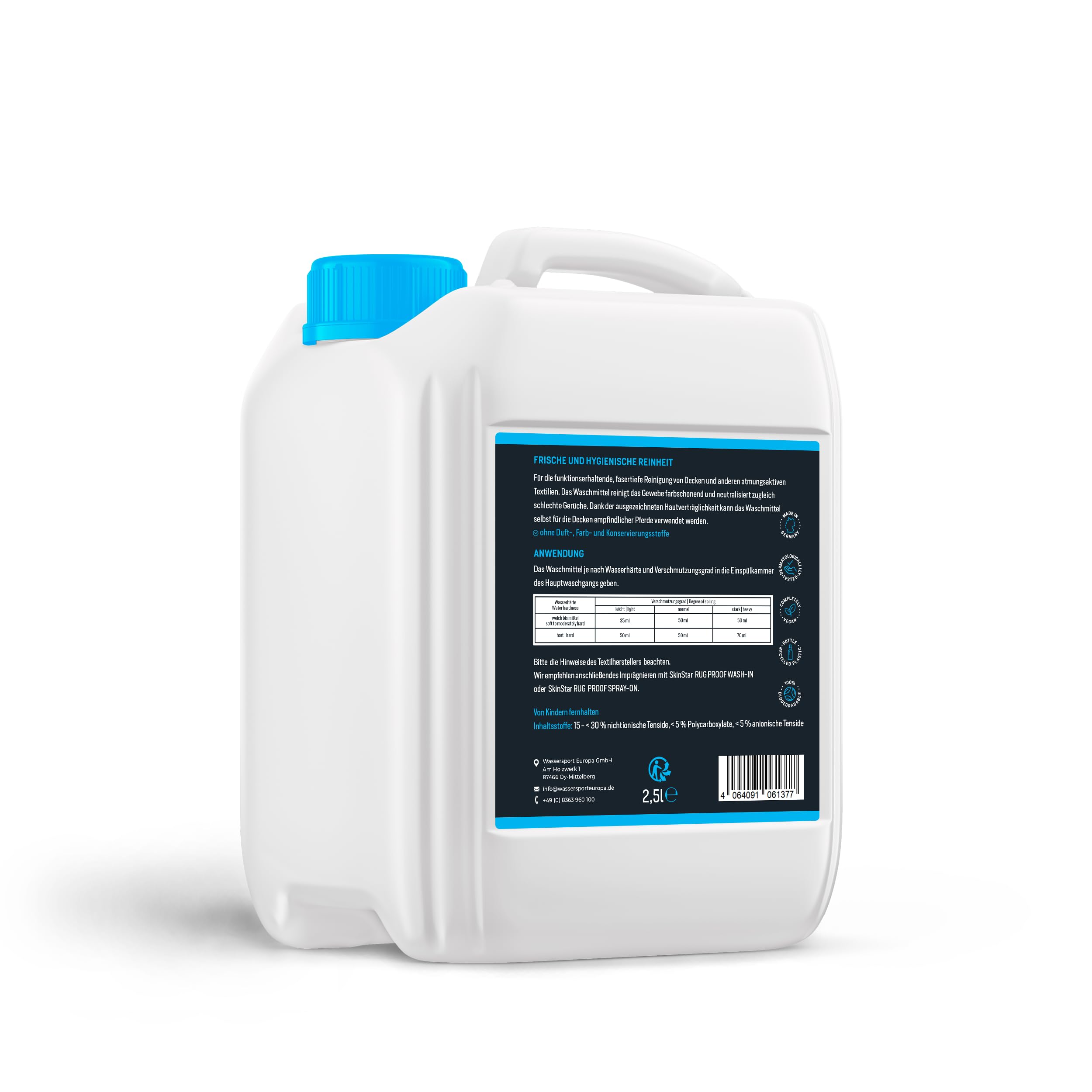 SkinStar Pferdedecken-Waschmittel ohne Duftstoffe + Wash-In Imprägnierung Doppelpack je 2,5L