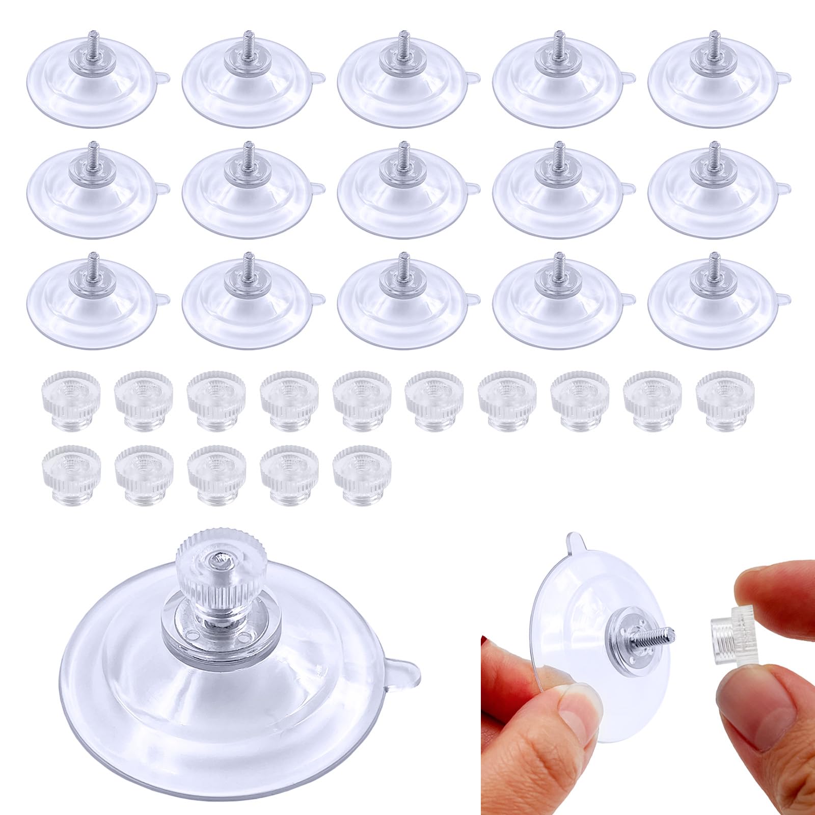 Ventouses transparentes pour miroir lot de 15 petites ventouses 45mm