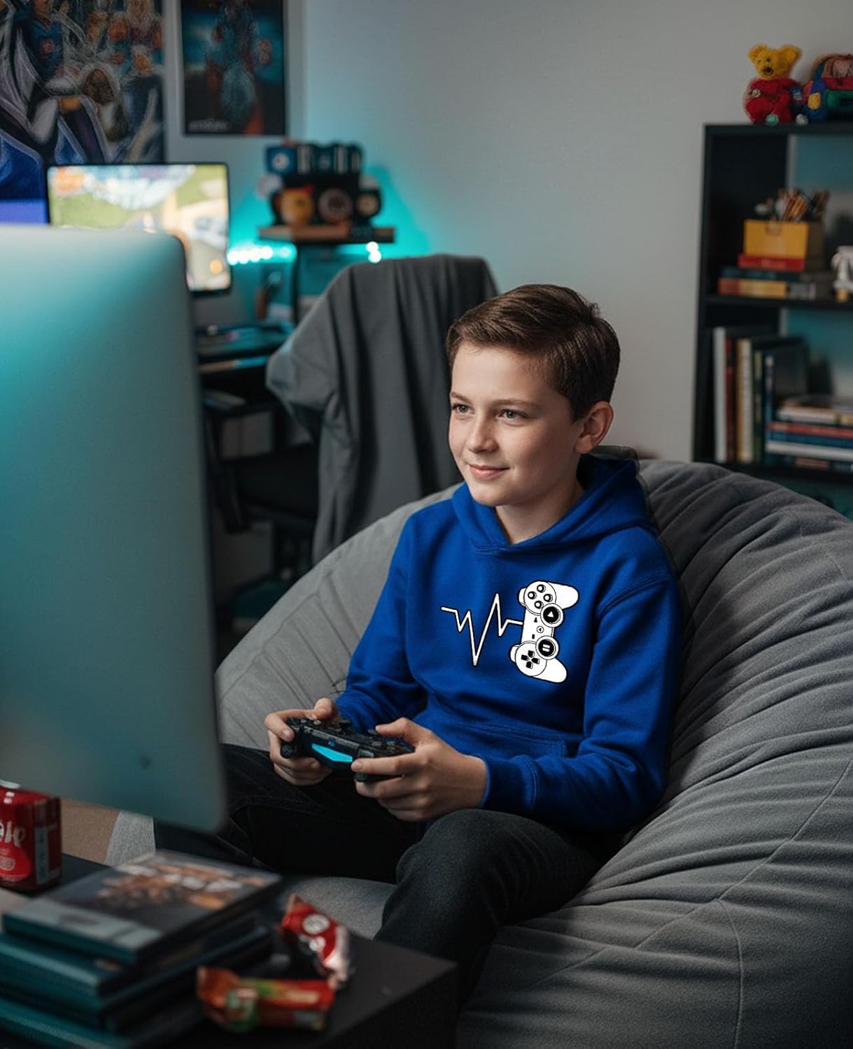 Tstars Gamer Hoodie for Boys - Youth Gaming Pullover with Controller Graphic - Gift Idea for Kids and Teen Gamers - Image 4