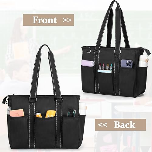 Miniatura 3 de Damero Bolsa de mano para profesores con funda acolchada para laptop, bolsa de trabajo para profesores, bolsa de utilidad para oficina, viajes o