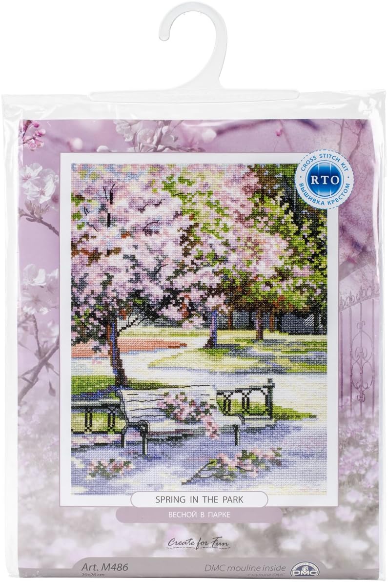 RTO 14 Count Spring in The Park Counted Cross Stitch Kit, 8 x 10.25