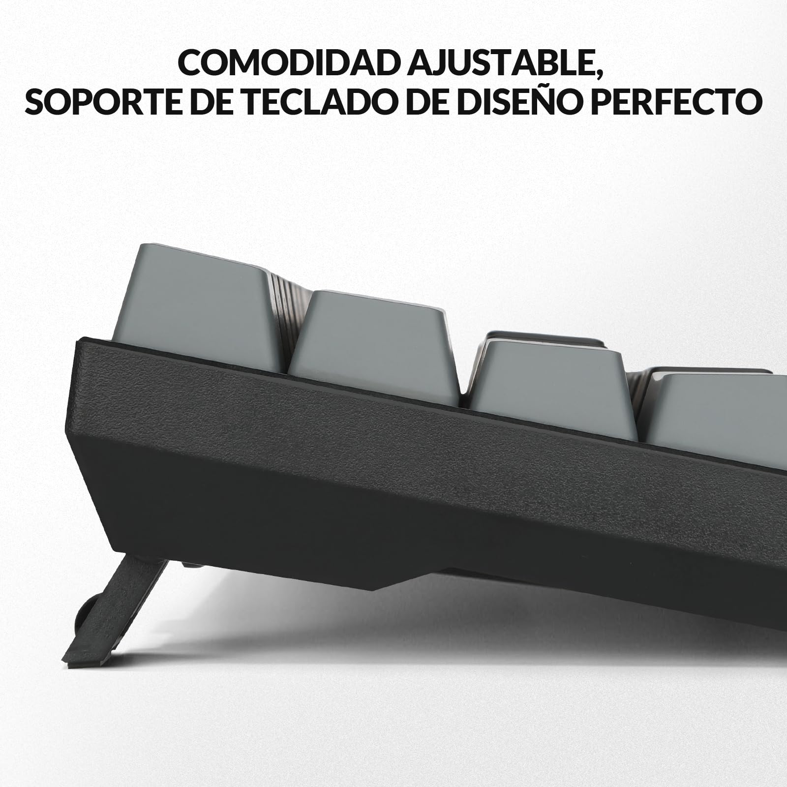 Rii RK802 Teclado Gaming Mecánico, 3 Modos de Conectividad, Retroiluminación RGB, 60% Layout Español (Interruptores Rojos)