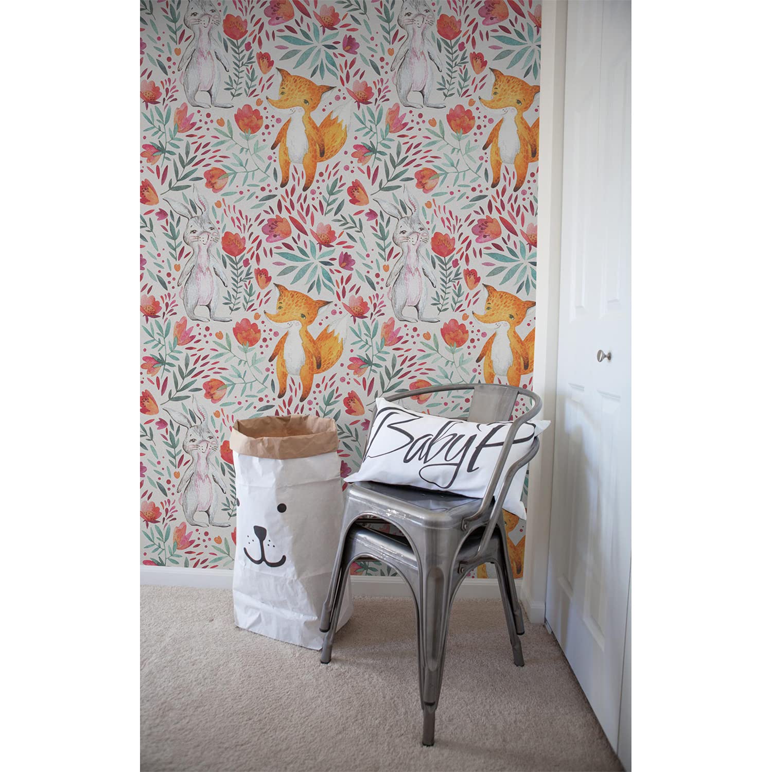 Papier peint en tissu intissé premium décoration foxy vintage
