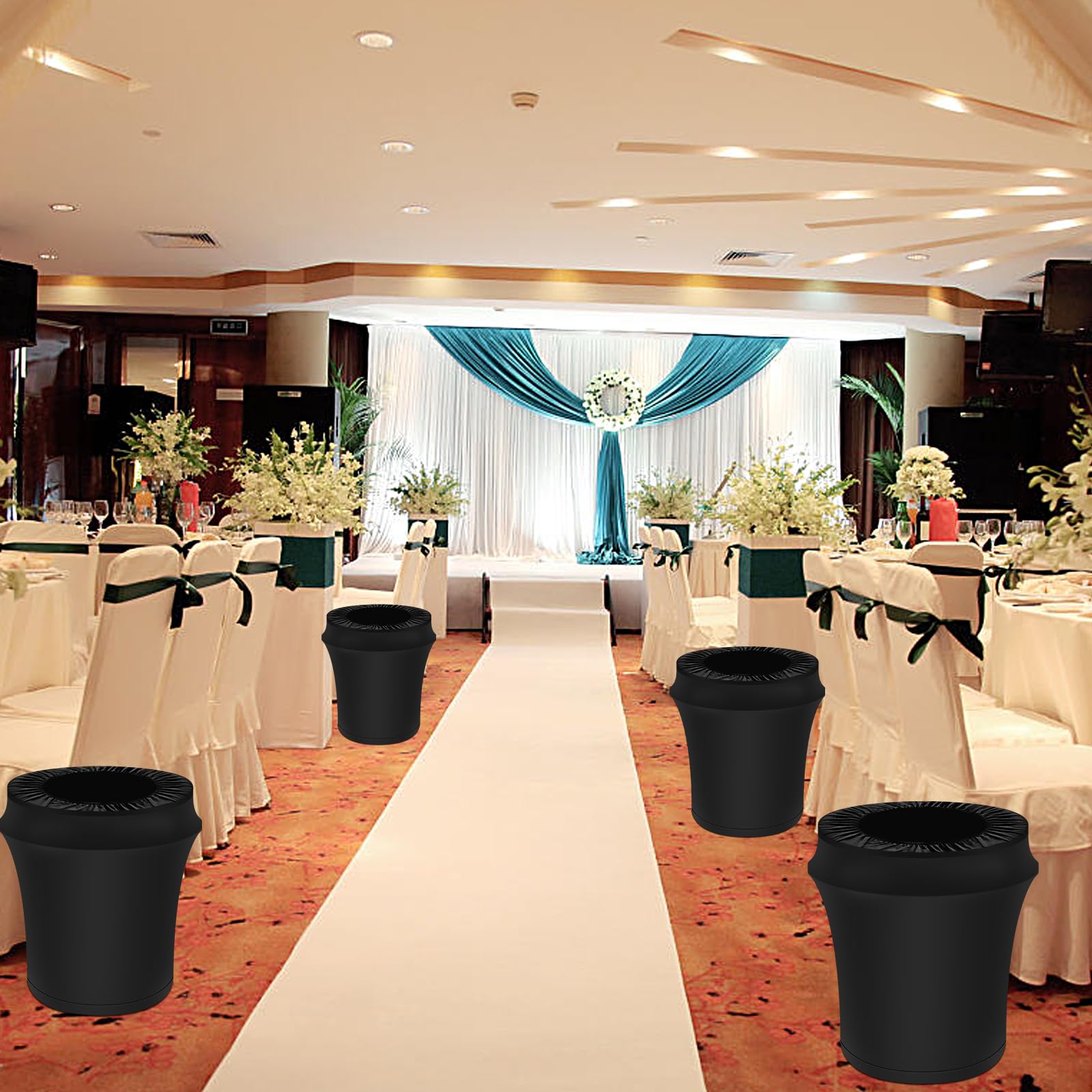 3pcs 32 Gallon Stretch Spandex Trash Can Covers, Premium