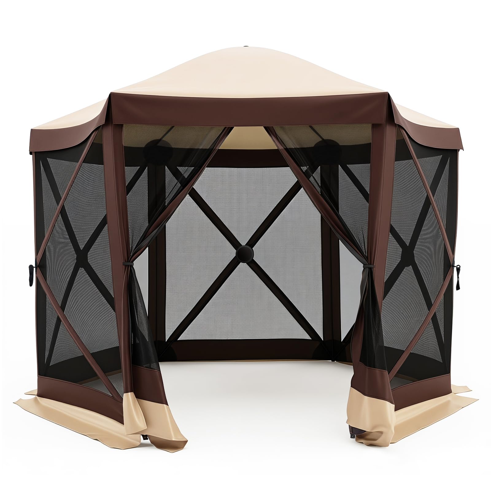 RELAX4LIFE Tente Moustiquaire Pop up pour 6-8 Personnes, Tonnelle Pliante en Maille Anti-Insect, Fibre de Verre, Sac Inclus, Gazebo Tente Facile à Monter pour Acitivité Plein Air, Camping (355x300 CM)