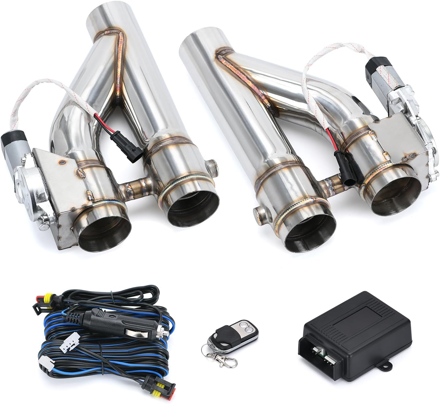 Universal 2.5 Inch Stainless Steel Exhaust Pipe 2PCS Kit