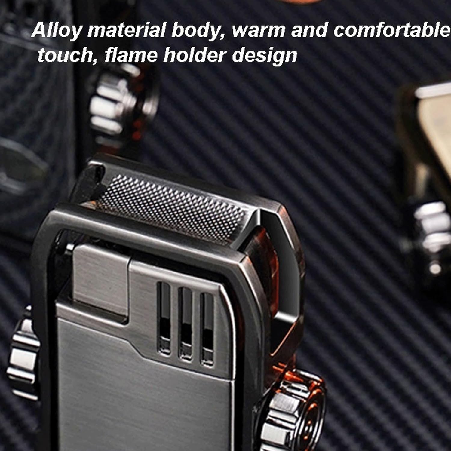 防風直火ライター、多機能でポータブル、耐久性のある金属、高温耐性、調整可能な炎サイズ、詰め替え可能(C)