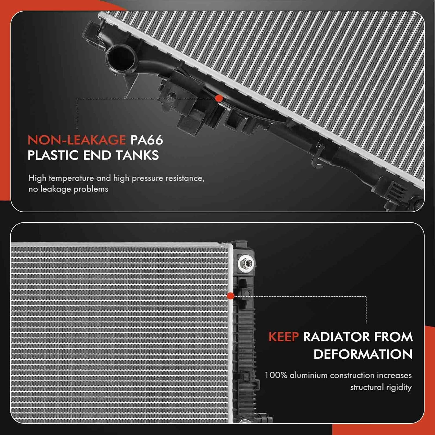 A-Premium Engine Coolant Radiator Assembly with Transmission Oil Cooler Compatible with Chevrolet Malibu 2019 2020 2021 2022 2023 L4 1.5L