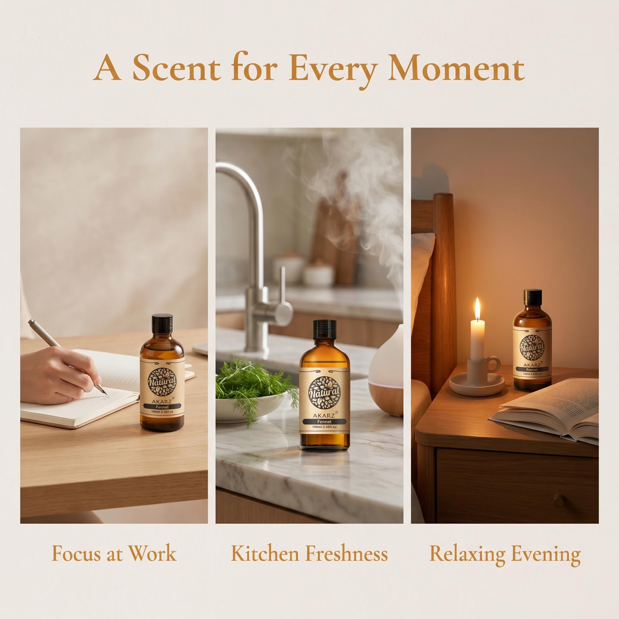 AKARZ 100ml Olejek esencjny z Koperku - Naturalny olejek aromatyczny do dyfuzorów, lamp aromatycznych i aromatów pomieszczeń