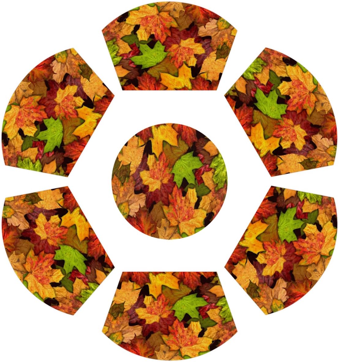Wedge Table Mats Set of 6+1 Round Table Placemats Autumn