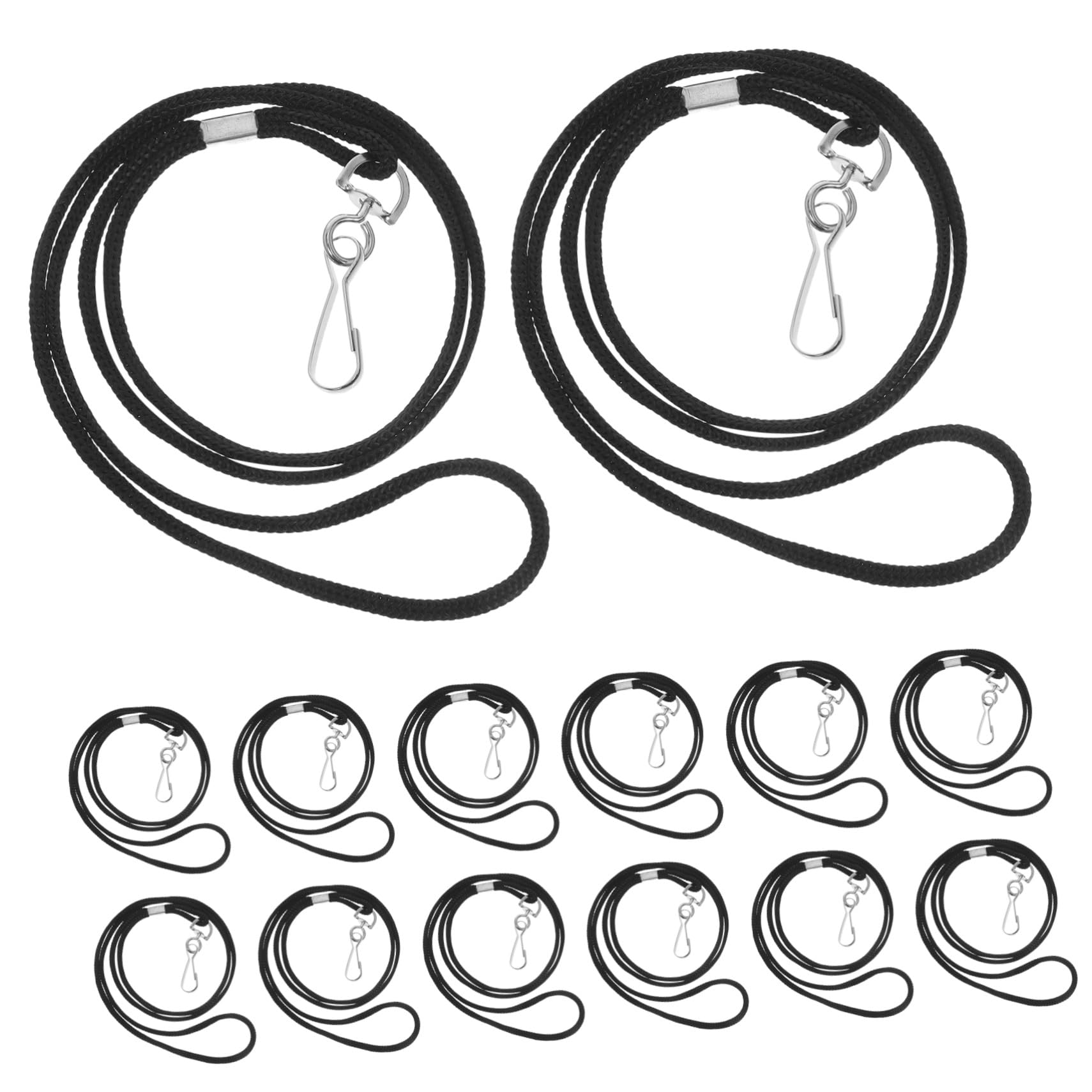 Cordino Porta Badge Nero 100 Pezzi in Poliestere con Clip