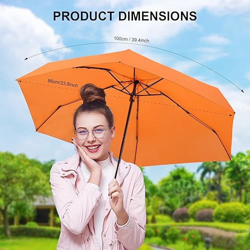 Miniatura 2 de LEAGERA Compact Travel Umbrella with Case - Mini Umbrella for Purse, Small Lightweight &Tiny Design Perfect for Parasol Outdoor Sun&Rain Umbrellas,