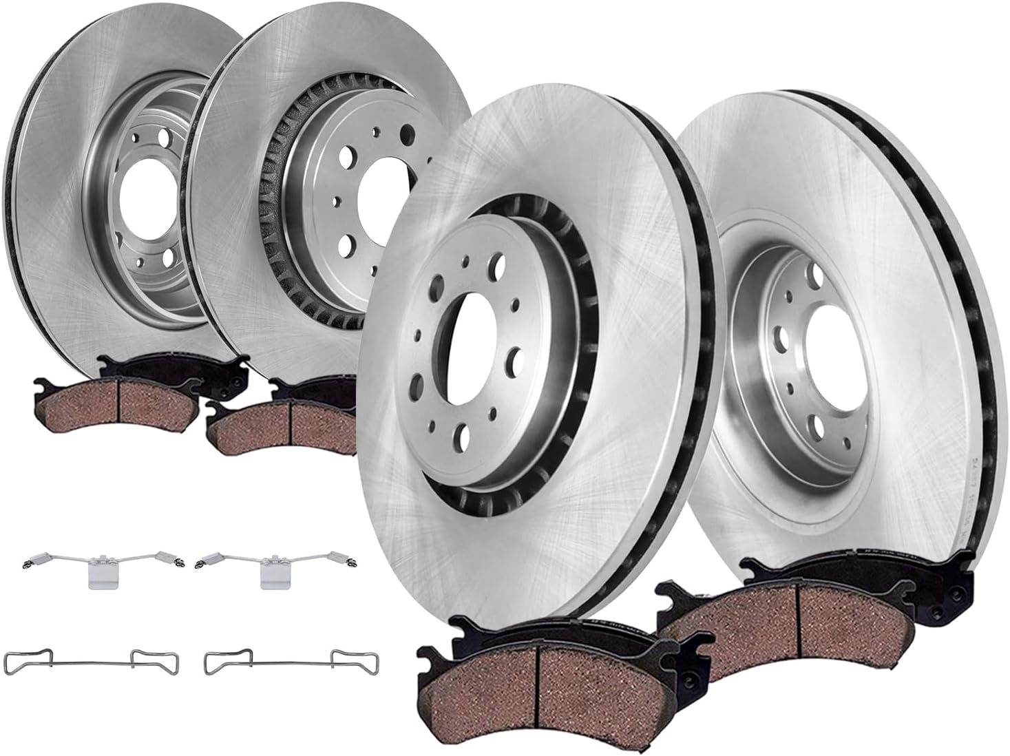 8pc Front & Rear Disc Rotors and Ceramic Brake Pads Kit