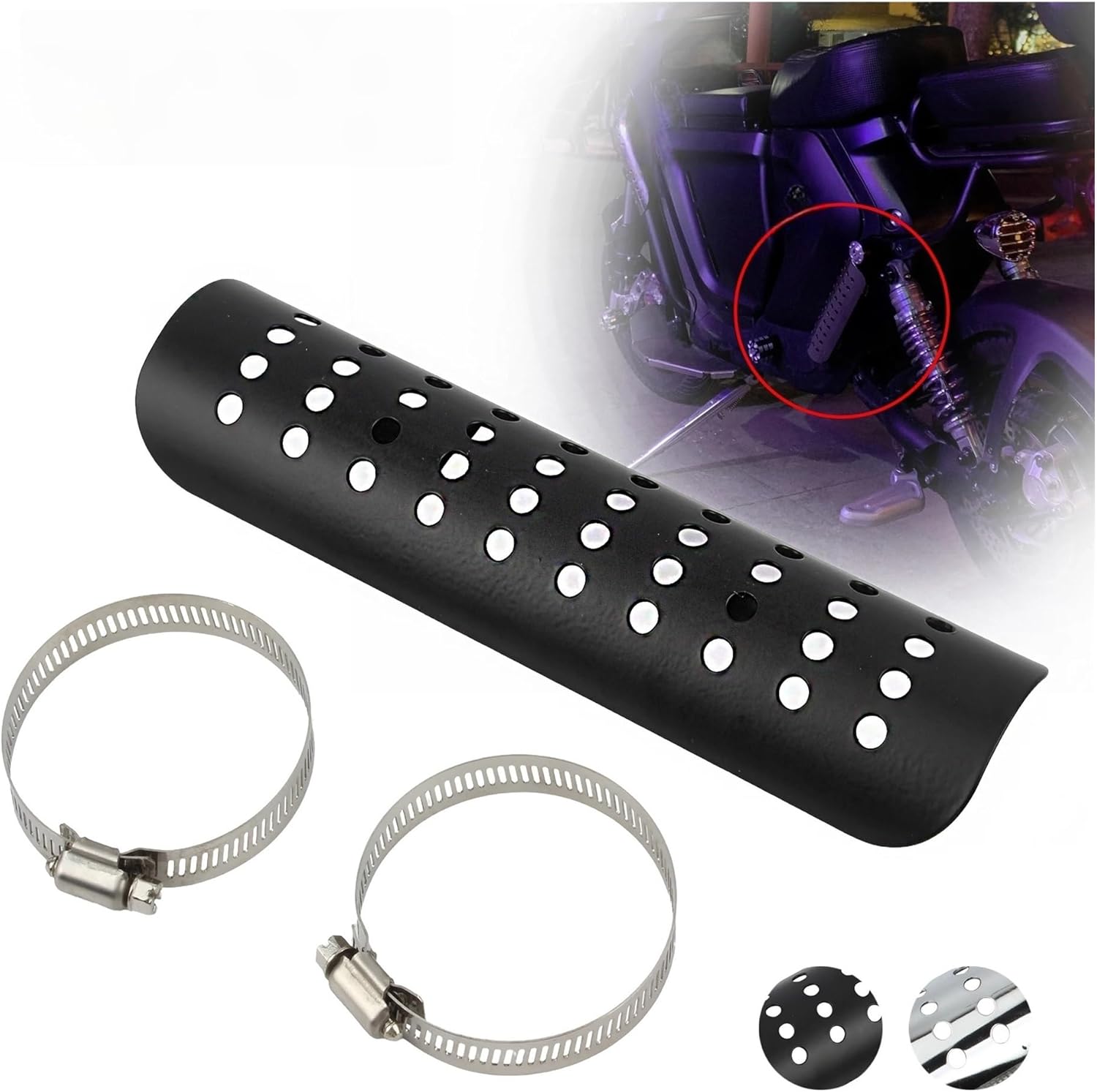 Universal Motorbike Exhaust Pipe Muffler Anti-Scalding Protection Exhaust Stainless Steel for Horse 400 Heat Shield Wraps