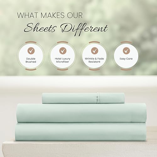 Miniatura 4 de Linen Market Sábanas para cama de tamaño individual (menta)  Duerme mejor que nunca con estas sábanas individuales suaves y refrescantes  Bolsillo