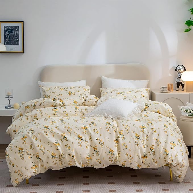 Floral Duvet Cover Twin Cotton, 100 Cotton 3 Pieces Twin