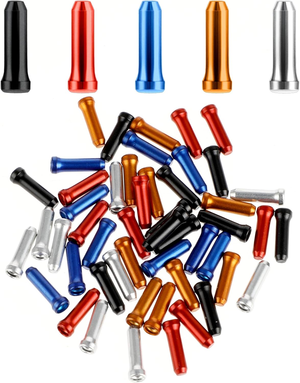 Jeffdad Bike Cable End Caps, 50Pcs Bike Cable Ends Crimps