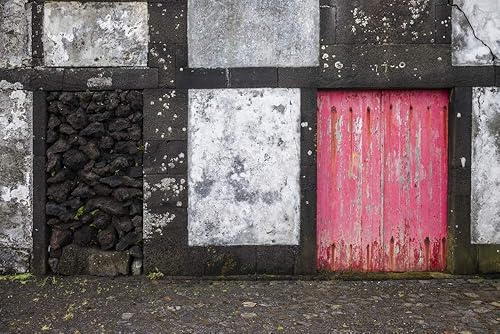 Posterazzi PDDEU23WBI0783LARGE Portugal, Azores, Pico Island, Porto Cachorro. Old Fishing Community Set in Volcanic Rock Buildings Photo Print, 24 x