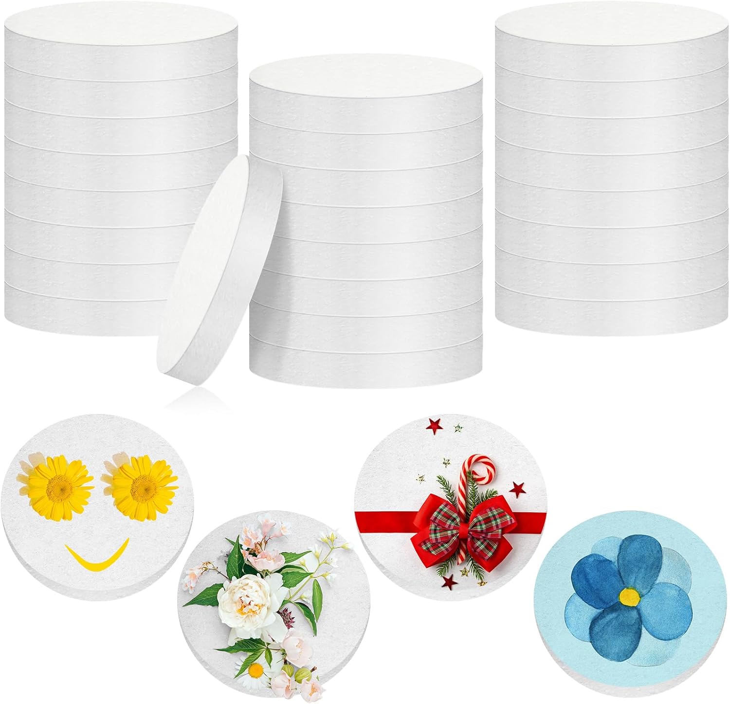 Henoyso 24 Pcs Foam Circles Polystyrene Foam Discs Foam