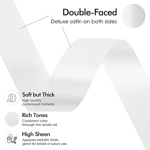 Vista 254 de MEEDEE Orange Satin Ribbon - 1.5 inch Double Faced Satin Ribbon, 50 Yards - Neon Tangerine - For Christmas, Thanksgiving, Halloween, Weddings