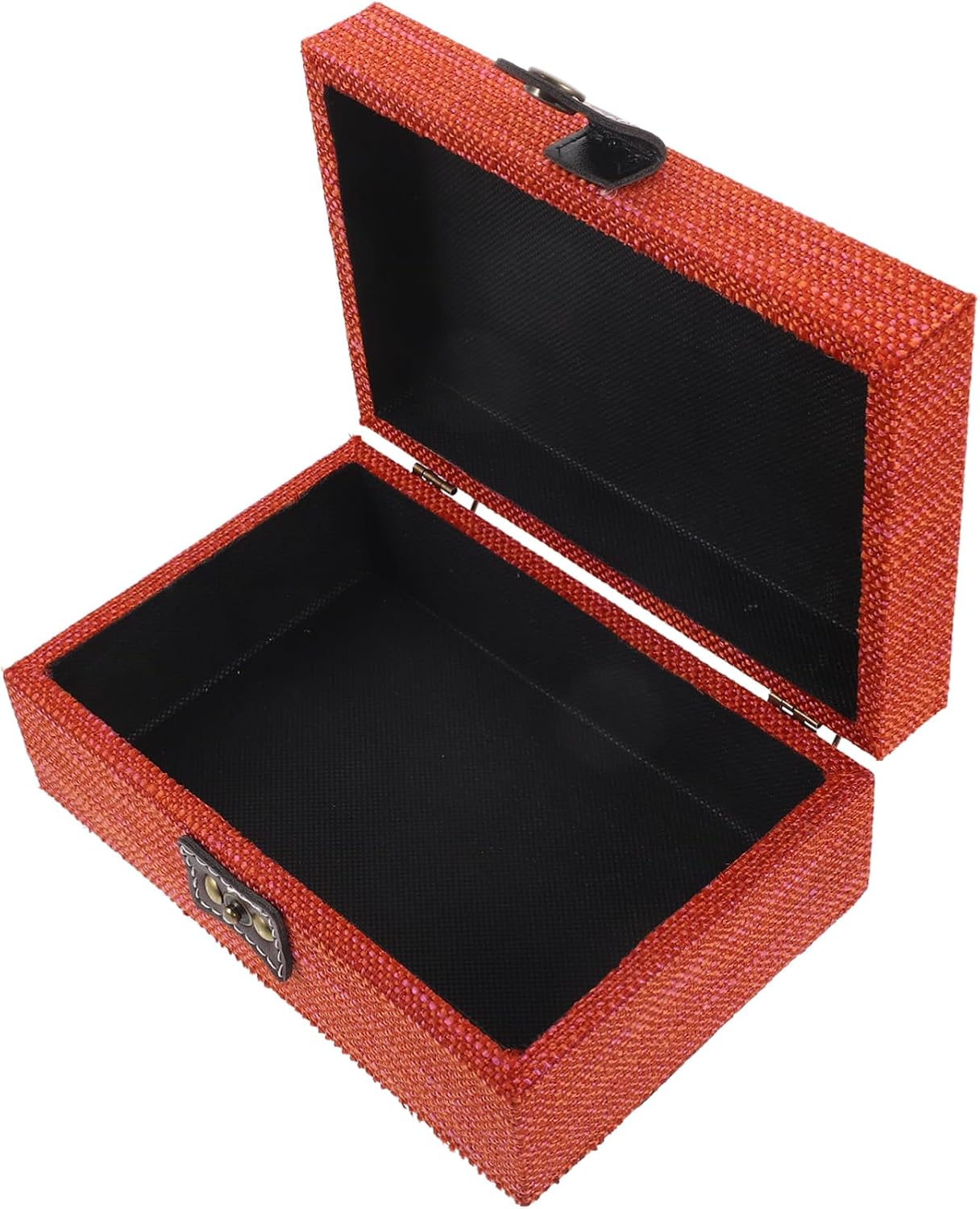 Japanese Style Solid Color Linen Jewelry Box with Wooden Gift Packaging