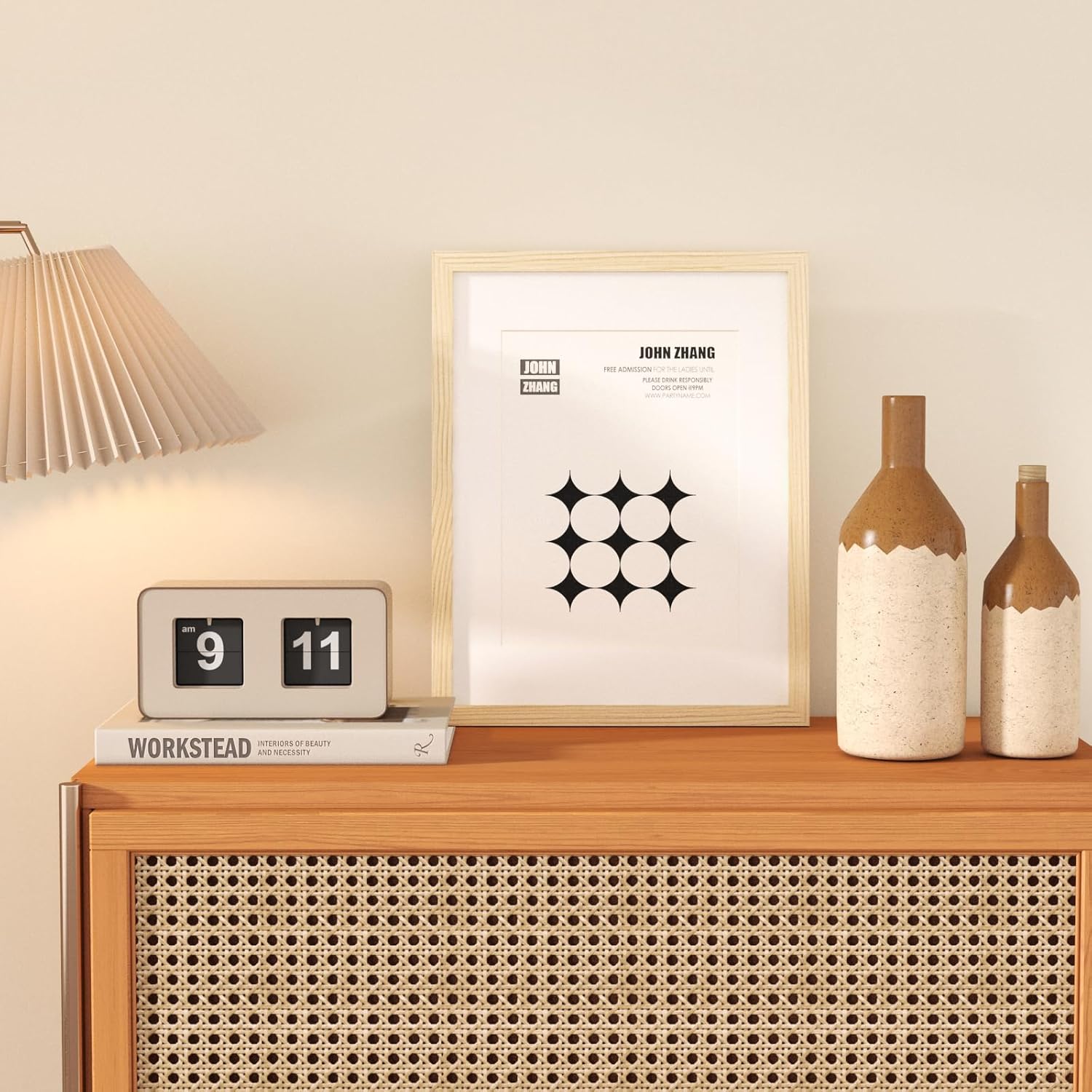 KINLINK 11x14 Picture Frame Set of 6, Wooden 14x11 Photo Frames with Plexiglass for 8x10 Picture with Mat or 11x14 Without Mat, Collage for Wall Gallery and Tabletop Display, 11 x 14 Frame Wood Grain