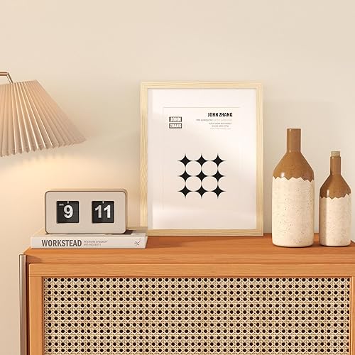 Vista 24 de KINLINK Juego de 6 portarretratos de madera de 6 x 8 pulgadas, marco de fotos de madera mate de 4 x 6 con plexiglás para 4 x 6 con paspartú o 6 x 8