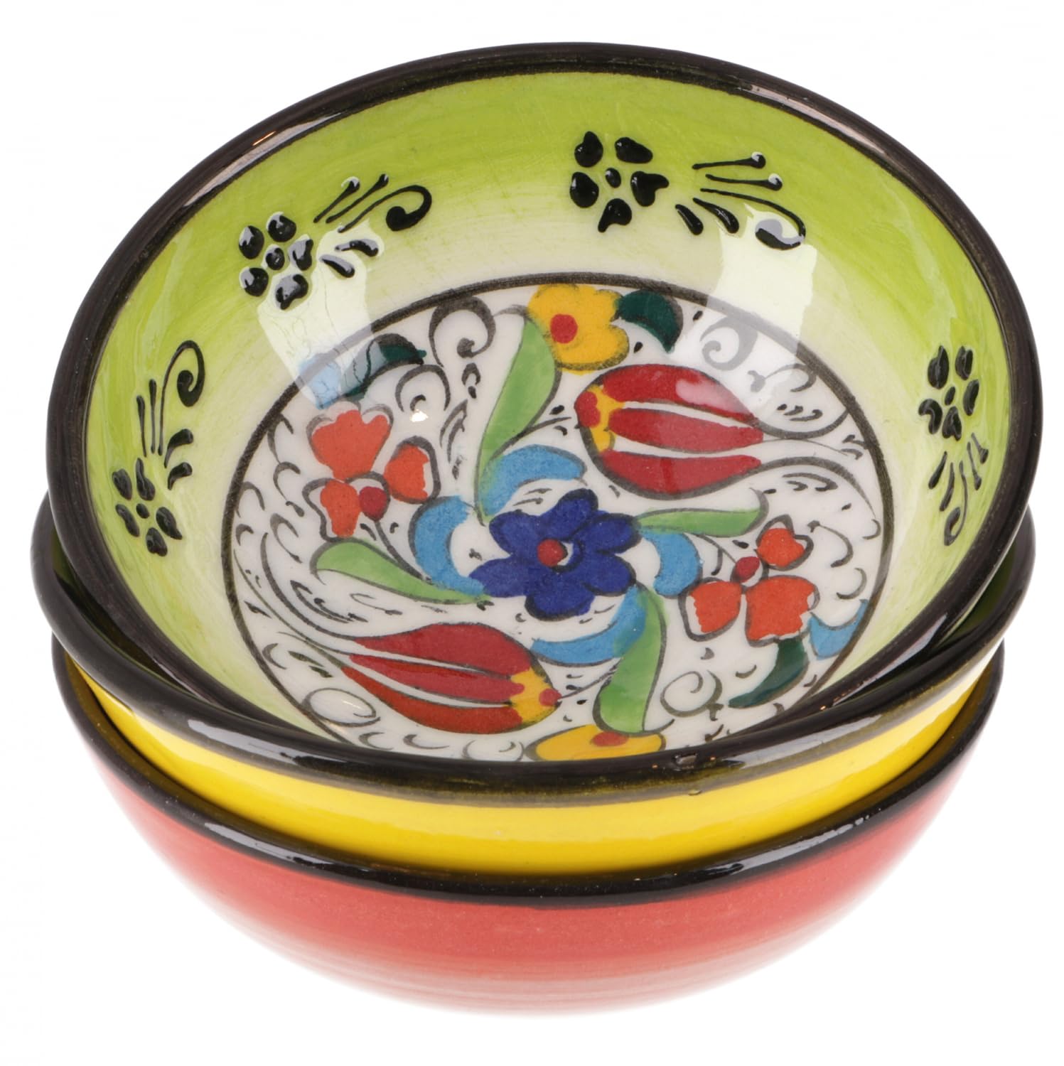 Ciotola Orientale In Ceramica Dipinta A Mano Guru-Shop - Verde, 12 Cm, Fatta In Turchia